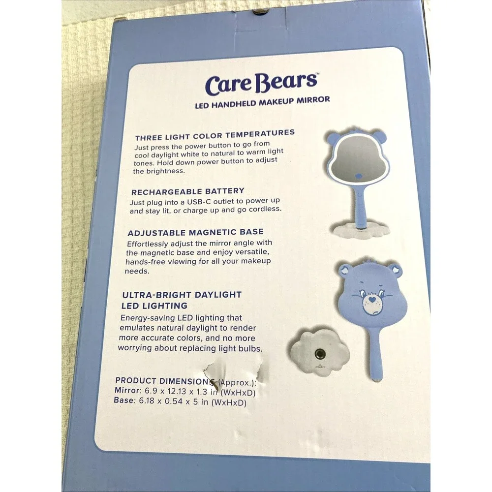 Care Bears Led Handheld Makeup Mirror Grumpy Bear Blue White Vanity